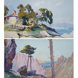 Continental School (Mid-20th Century): Corsica Coastal Scenes, pair watercolours and mixed...