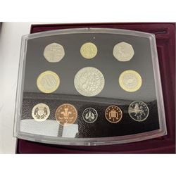 Four The Royal Mint United Kingdom proof coin collections, dated 2000, 2001, 2002 and 2003, all in display boxes with certificates