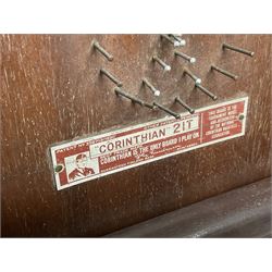 John Jaques and Son ‘Devil Among the Tailors’ wooden vintage skittles game, missing pole and ball, with instruction manual and original box; and a Corinthian Bagatelle board with marbles and push stick 