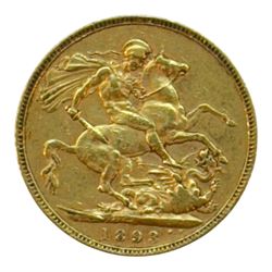 Queen Victoria 1893 gold full sovereign coin