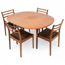 Victor Wilkins for G-Plan - set of four teak dining chairs (W49cm); together with a mid-20...