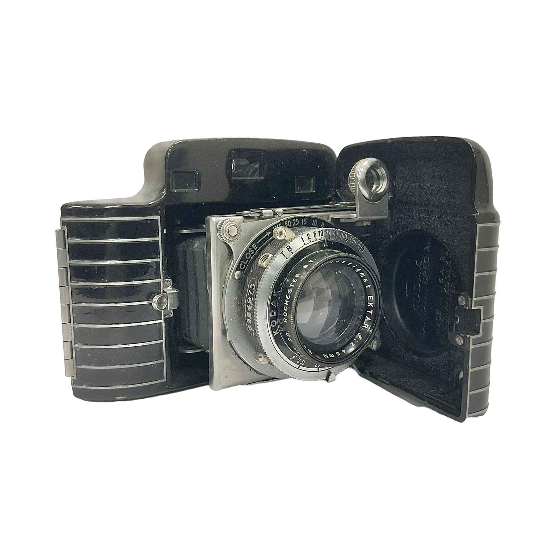 Kodak Bantam Special Folding Rangefinder Camera black serial no 5223973, circa 1936-40, with 'Kodak Anastigmat Ektar f;2 45mm' lens, serial no.6099