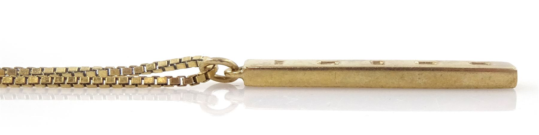 9ct gold ingot pendant necklace, hallmarked