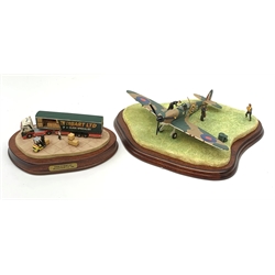 Two Border Fine Arts figurines, comprising Eddie Stobart LTD loading scene, on wooden base, and Scramble, model no B0879, 197/750, on wooden base, with accompanying certificate. 
