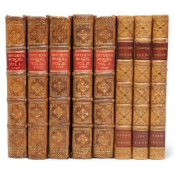 Dryden, John - ' Miscellany Poems' , fifth edition, five volumes 1727 in full panelled cal...