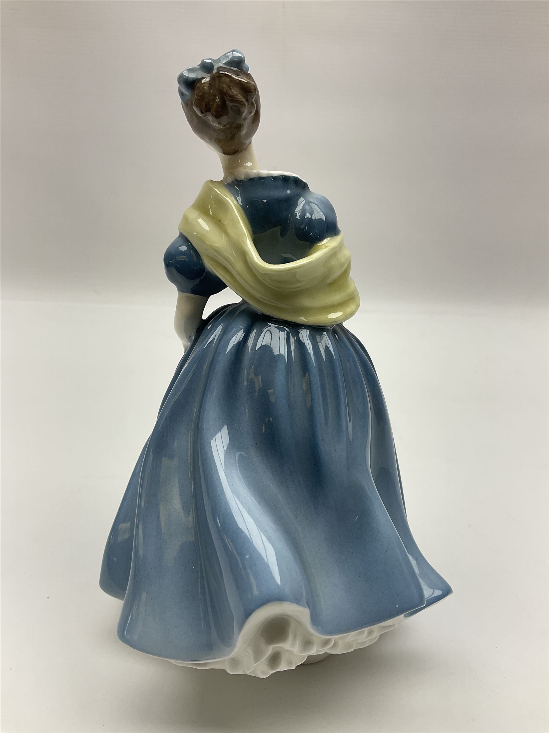 Five Royal Doulton figures, comprising Ninette HN2379, Adrienne HN2304, Top o the Hill HN1934, Janine HN2461, Southern Belle HN2229