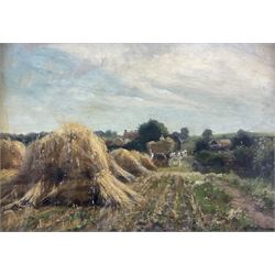 Arthur William Redgate (British 1856-1931): Harvest Time, oil on panel signed 24cm x 34cm