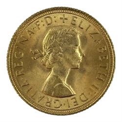 Queen Elizabeth II 1963 gold full sovereign coin