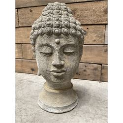 Small cast stone Thai Buddha head