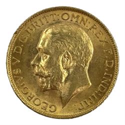 King George V 1915 gold full sovereign coin