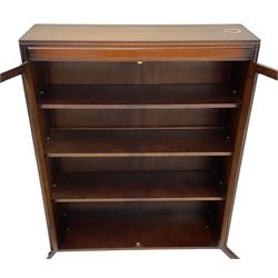 Mid-20th century mahogany enclosed bookcase, glazed doors