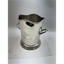 Polished modern aluminium champagne bucket inscribed White Star Line, H24cm