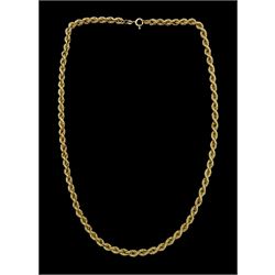 9ct gold rope twist chain necklace, hallmarked