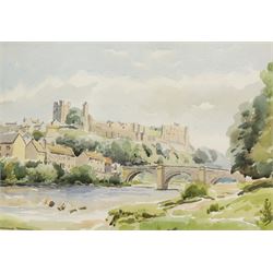 Walter Cecil Horsnell (British 1911-1997): Richmond Castle and Bridge, watercolour unsigned 25cm x 35cm 