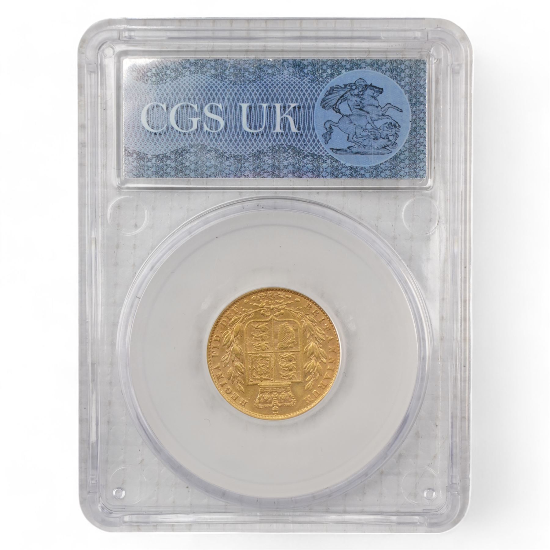 Queen Victoria 1871 gold full sovereign coin, encapsulated by CGS UK