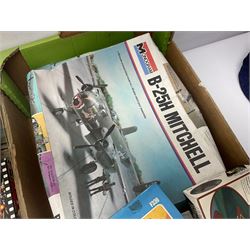 Large quantity of aircraft scale model kits to include Airfix, Revell, Monogram etc, in three boxes 