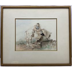 Edmund Blampied (British 1886-1966): 'The Roadmender', watercolour signed, titled verso 21cm x 27cm