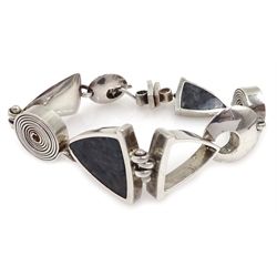  Silver agate set designer bracelet by CGV Sheffield 2006  