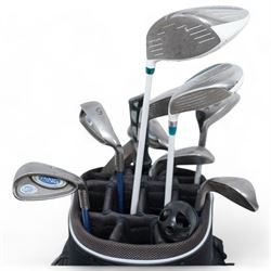 Collection of PING gold clubs and carry bag 