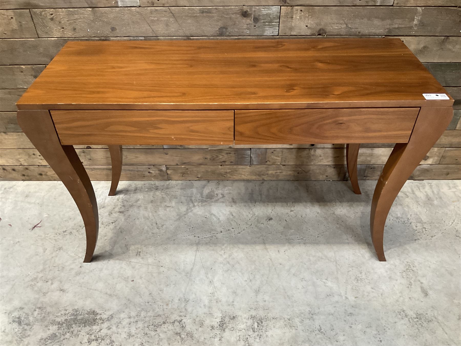 4 x walnut console dressing table with two soft-close drawers