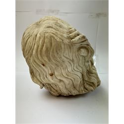 Fragmentary white marble head of a female bust, H31cm