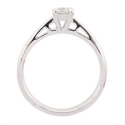 18ct white gold single stone round brilliant cut diamond ring, hallmarked, diamond approx 0.30 carat