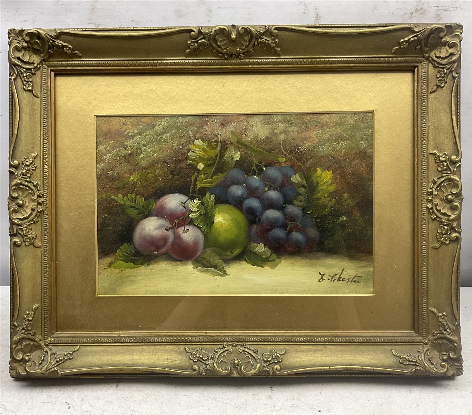 Evelyn Chester (British 1875-1929): Still Life of Fruit, pair oils on board signed 19cm x 29cm (2)