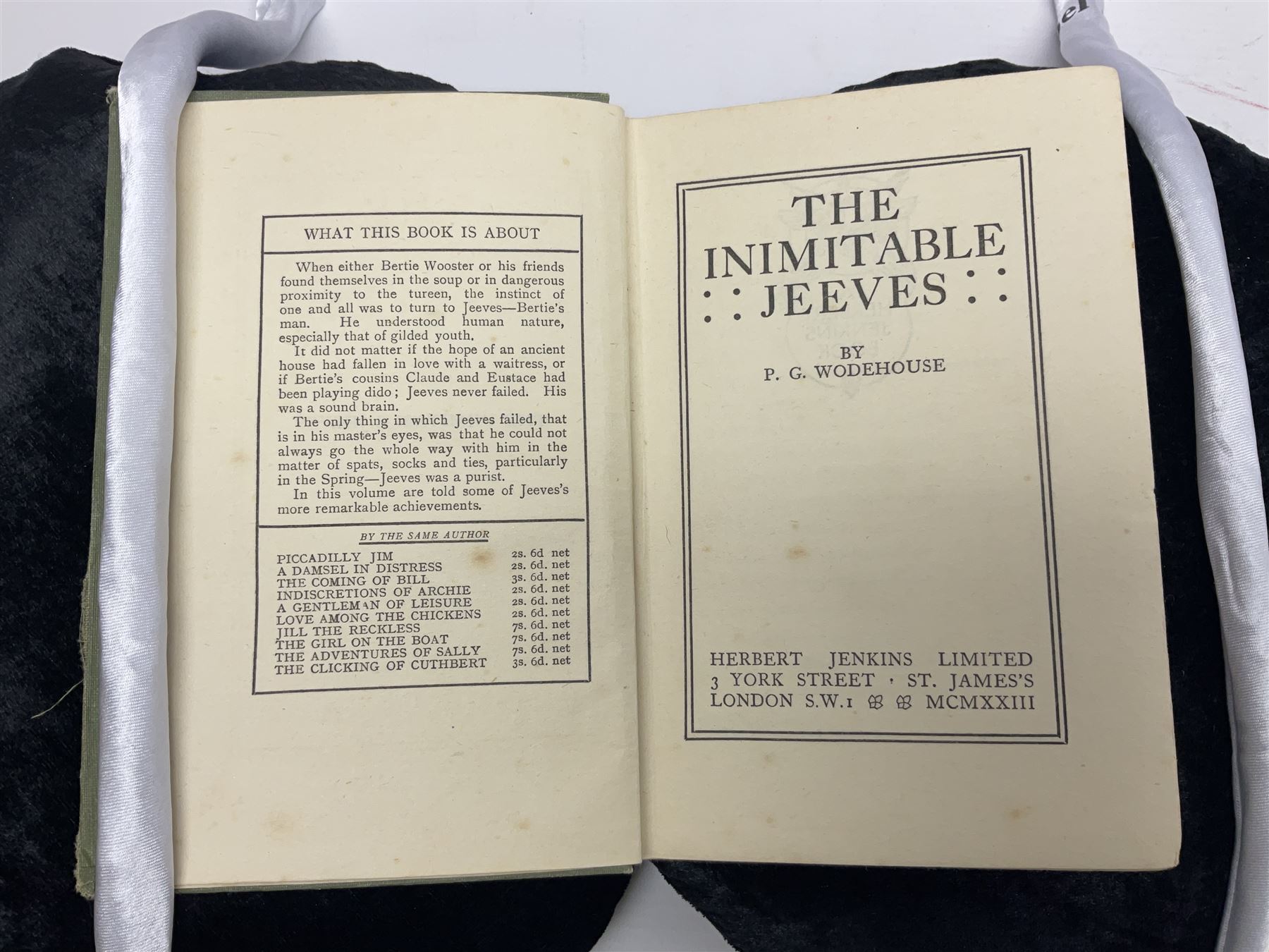 P.G. Wodehouse; The Inimitable Jeeves, Herbert Jenkins, 1923