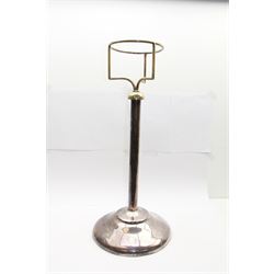 Plated metal wine cooler stand with weighted base H72cm