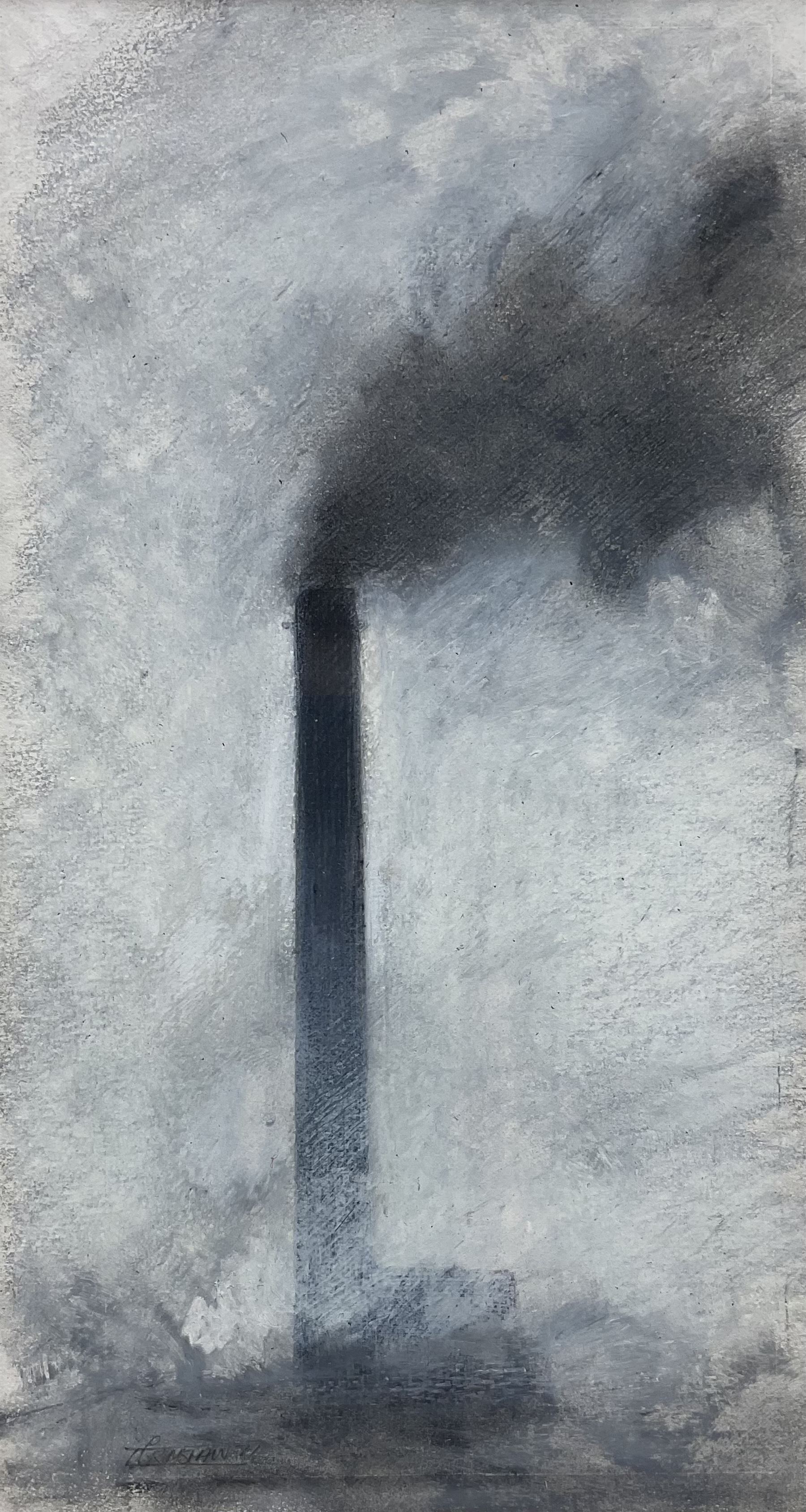 Trevor Grimshaw (Northern British 1947-2001): The Chimney, watercolour and gouache signed and dated '71, 20cm x 11cm