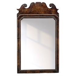 Georgian mahogany framed easel mirror of Chippendale design, the plain plate within a moul...