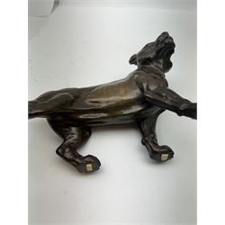 Bronze figure, modelled as a lioness, H14cm