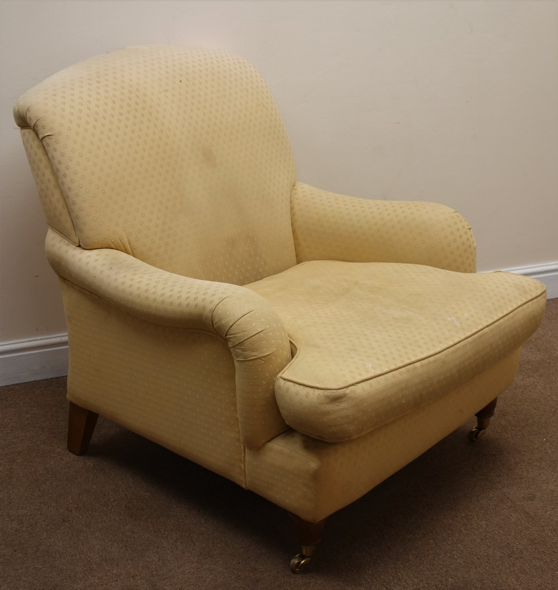 Laura Ashley Howard style armchair upholstered in a gold