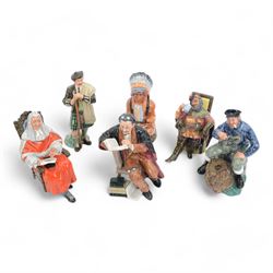 Six Royal Doulton figures, including The Professor HN2281, The Judge HN2443, The Lobster Man HN2317