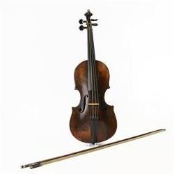 Early Violin - possibly German 17th century with a solid wood body, later neck and fingerb...