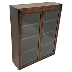 Mid-20th century mahogany enclosed bookcase, glazed doors