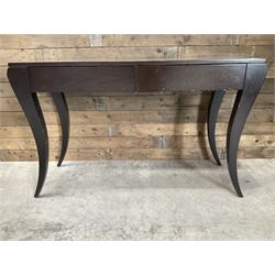 4 x rosewood console table, fitted with two soft-close drawers