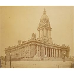 Large 19th century photograph of Leeds Town Hall , framed 78cm x 95cm overall