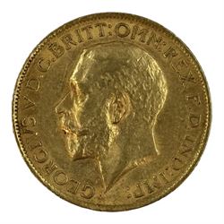 King George V 1912 gold full sovereign coin