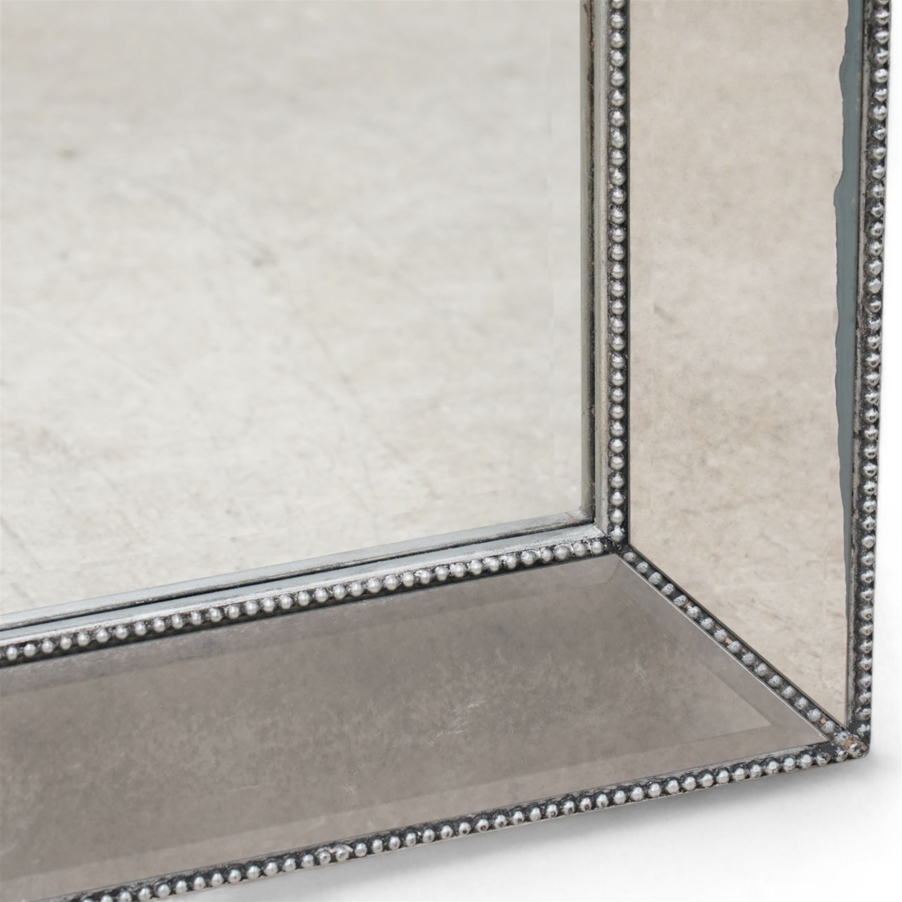 Large rectangular bevelled frameless wall mirror 