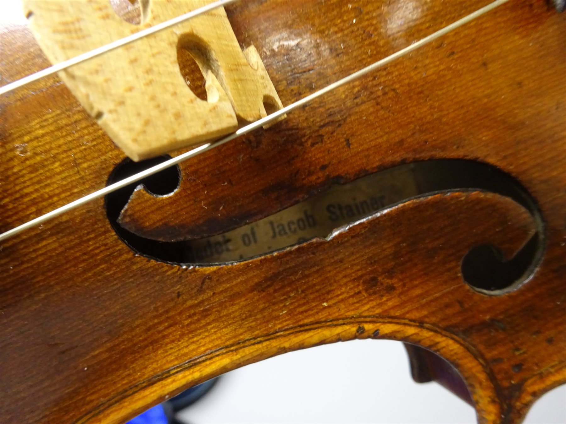 19th century German Stainer violin with 36cm two-piece maple back ...