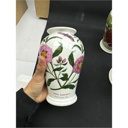 Four Portmeirion Botanical Garden vases, together with a water jug and basin, largest vase H26cm