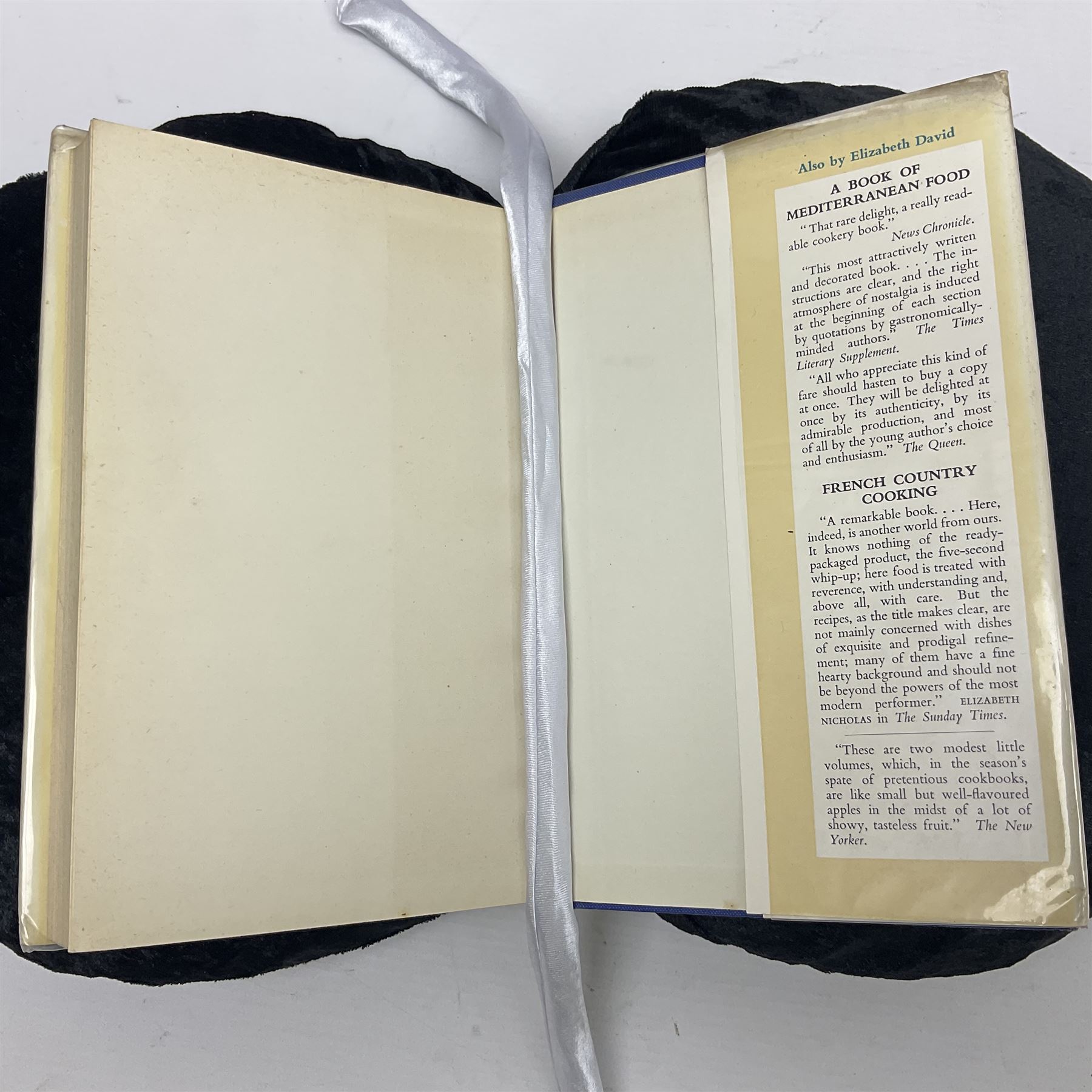 Three books of cookery interest by Elizabeth David comprising 'Italian Food', 'English Bread and Yeast Cookery' and 'South Wind Through the Kitchen'