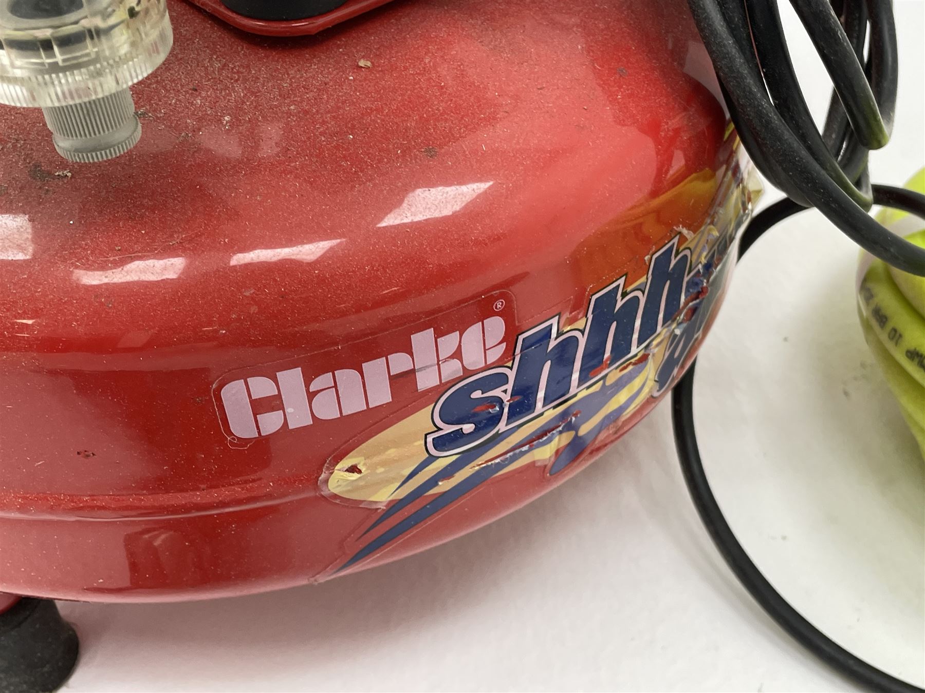 Clarke air compressor model number. SHHHAIR 30/9, with hose and other attachments (untested)