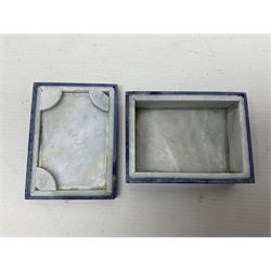 Lapis Lazuli box and cover of rectangular form, H4cm, D7cm, L10cm