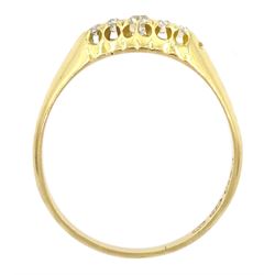 Victorian 18ct gold five stone old cut diamond ring, Birmingham 1896