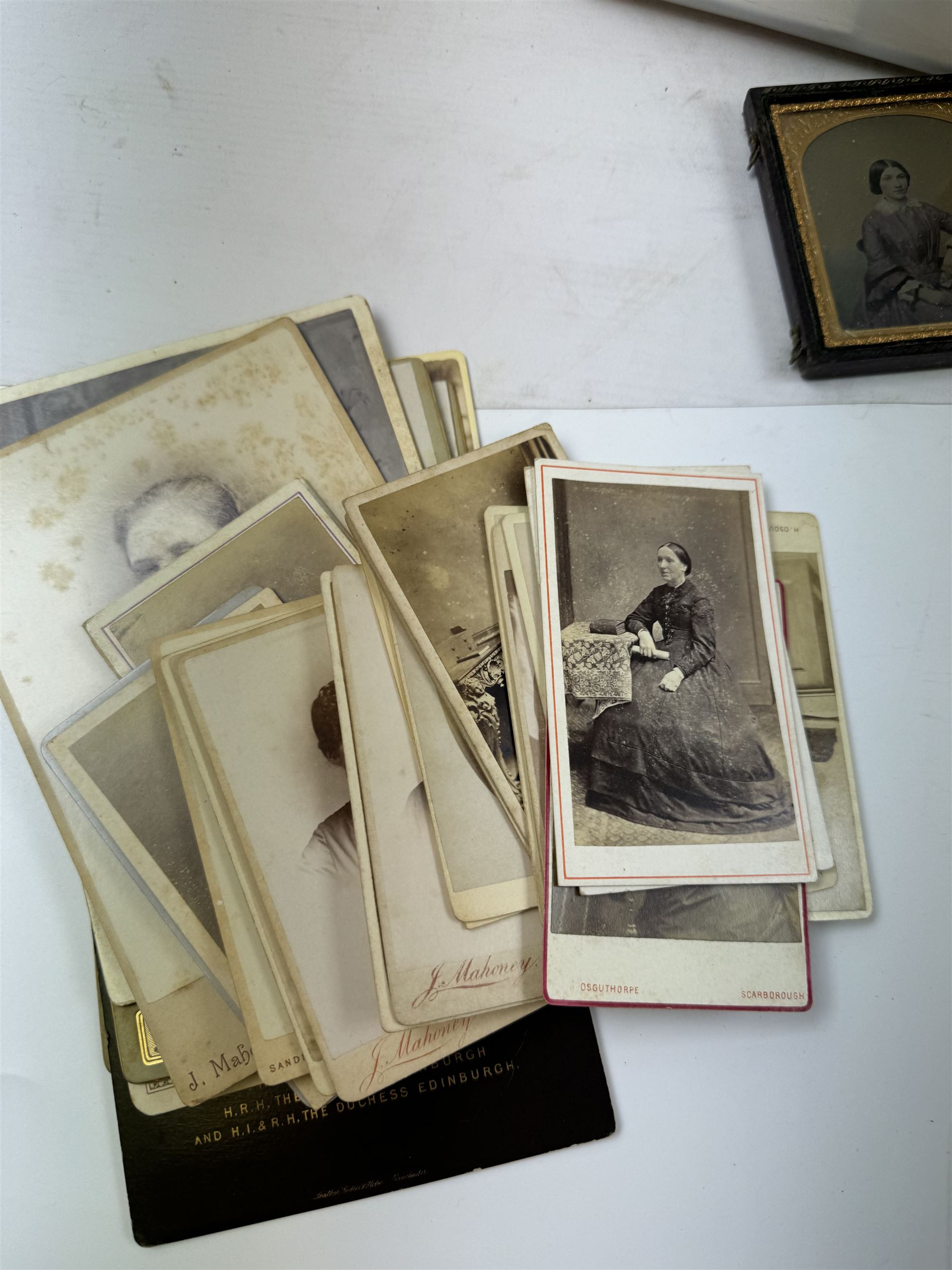 Collection of Victorian daguerreotypes, together with other photographs