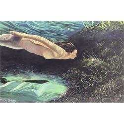 Tracy Savage (Scarborough 1963-): 'The Mermaid', limited edition print titled and numbered 22/295 verso 75cm x 113cm 