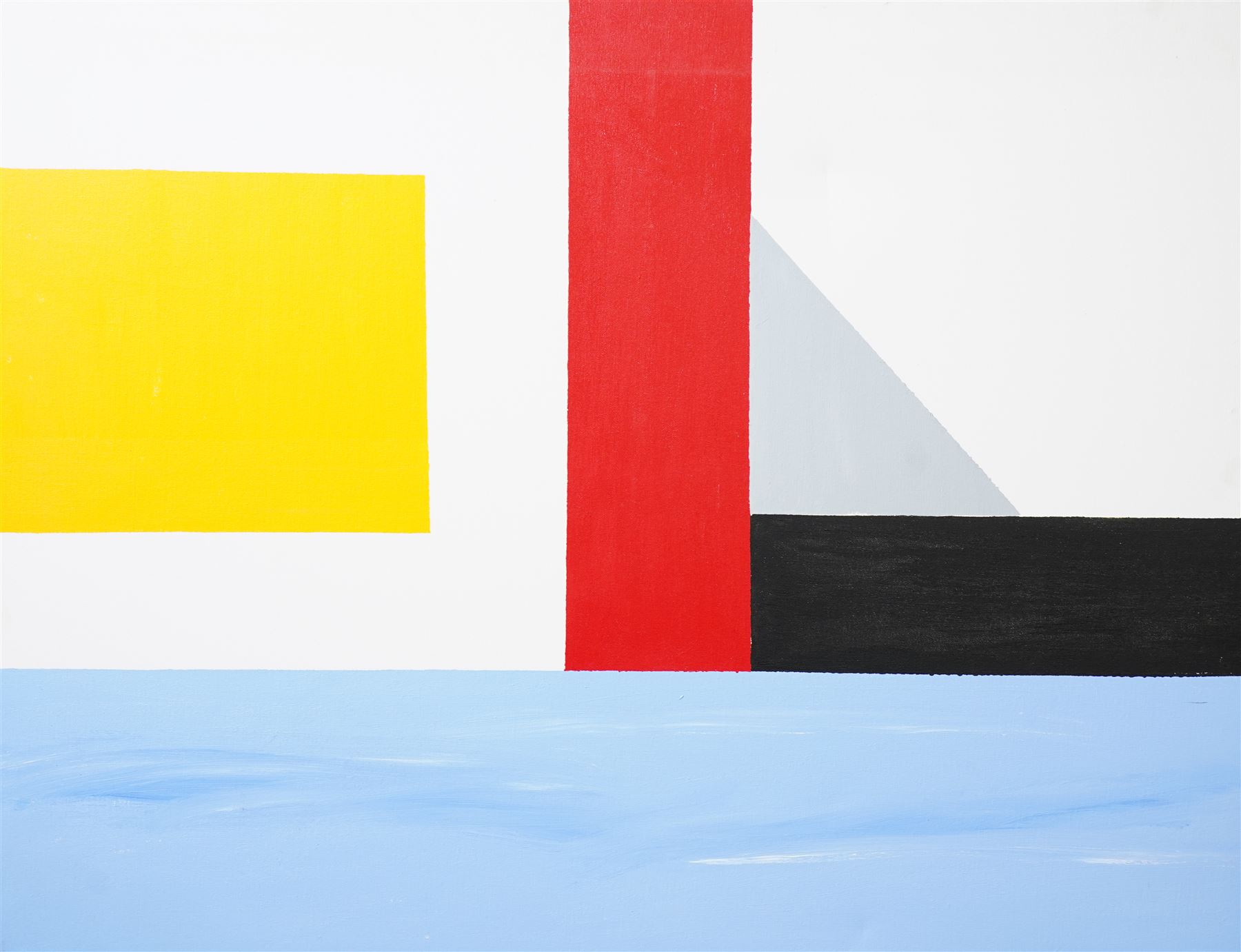 Iain Morris (British Contemporary) after Piet Mondrian (Dutch 1872-1944): Abstracts, triptych acrylics on canvas, signed and dated '15 - '17 verso 102cm x 76cm (3)