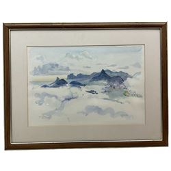 Walter Kershaw (British 1940-): 'Rio De Janeiro from Sugarloaf, watercolour signed and dated 1991, 32cm x 47cm 